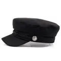 VORON new navy Cap Hat Female Winter Hats For Women Men Ladies Army Militar Hat wool Visor Black Cap