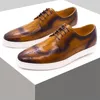 High-End-Casual-Lederschuhe, klassischer britischer Stil, handgefertigte Herrenschuhe, modische,