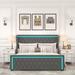 King Platform Bed Frame w/ Deep Tufted Buttons Wingbacks Headboard