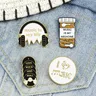 Musik Ist Mein Leben! mode Emaille Pins für Frauen Männer Kopfhörer CDs Musical Hinweis Rekord