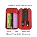 Powerbank Case Kit Micro Type-C USB Ports Powerbank Shell 2*18650/21700 Battery Charger DIY Power