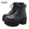 Gdgydh 2022 Großhandel Frauen Stiefeletten Runde Kappe EVA Weiche Material Spitze-Up Weibliche Kurze Stiefel Dick Plattform Damen schuhe Schwarz