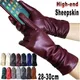 High quality color sheepskin gloves genuine leather ladies winter warm knitted wool flannel lined