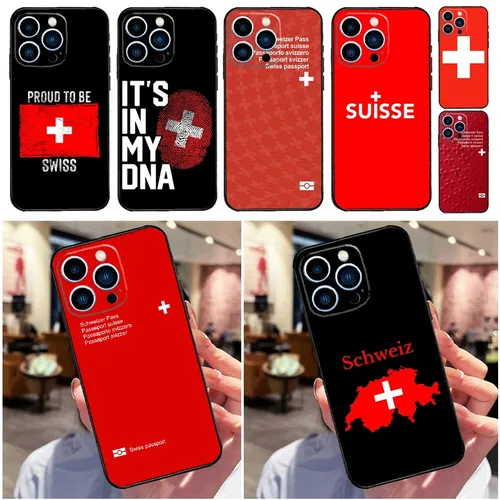 Schweizer schweizer schweizer flagge telefon hülle für iphone 15 11 12 13 14 pro max mini x xs max
