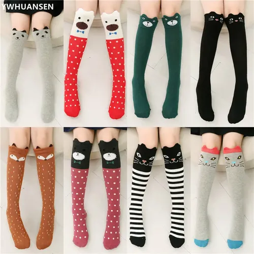 YWHUANSEN 1 Paar 2018 Mädchen Knie Hohe Socken Tier Baumwolle Knit Über Waden Socken für Kinder