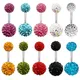 1PCS Stainless Steel Round Cz Crystal Disco Ball Belly Button Ring 14G Gltter Belly Piercing Bar