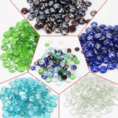 25Pcs /Pack 14-18mm Aquarium Decoration Stones Glass Stones Fake Crystals Gems Vase Garden Pebble Stones