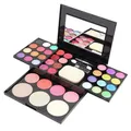 3 Layers Makeup Palette Set Blusher Lip Gloss Shimmers Eyeshadow Palette Makeup Kit Brush Mirror