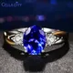 Cellacity klassische 925 Silber Ringe Luxus Schmuck Mit Oval Sapphire Edelstein Silber Ring Für