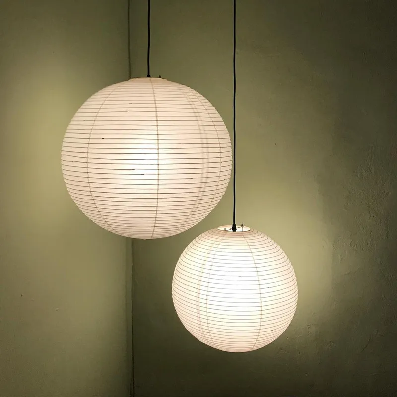 Akari Pendel leuchte Vintage Reispapier Lampen schirme Japanes Stil handgemachte Noguchi Lampe Café Restaurant E27 Küchen insel Lichter