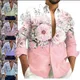 Camisa de primavera y otoño para hombre camisa floral de manga larga para festival de bodas de alto
