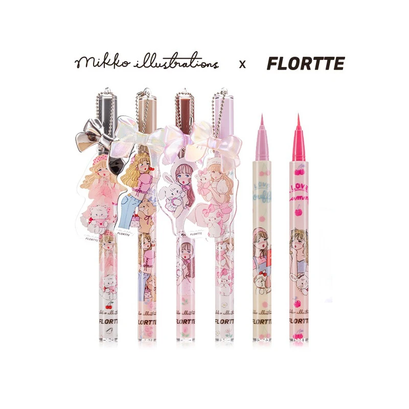 FLORTTE Bunter wasserfester Eyeliner-Seidenraupenstift, wasserfester flüssiger Eyeliner-Stift Image