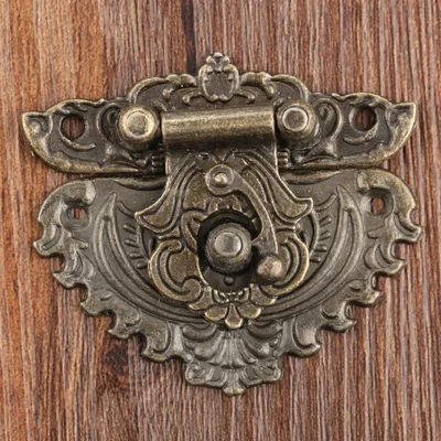 1pc Antique Bronze Hasp Latch Jewelry Wooden Box Lock Mini Cabinet Buckle Case Locks Decorative Handle 50*56mm