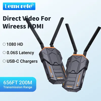 Lemorele Wireless HDMI Extender Kit 200M 5,8Ghz Wireless HDMI Video Sender Empfänger Wireless Video Adapter Für Kamera Laptop