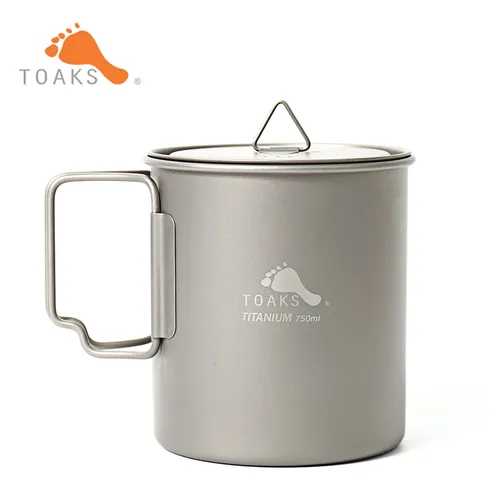 Toaks Titan Pot Pot-750 Tasse ultraleichte Outdoor-Tasse mit Deckel und faltbarem Griff Camping