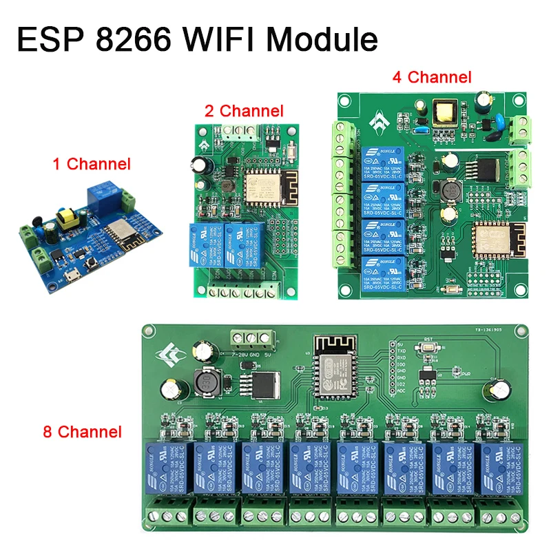 1 2 4 8 kanal ESP8266 WIFI DIY Arduin Tasmota Relais Modul Schalter ESP-12F Entwicklung Board DC 5V 12V 24V 32V AC 110V 220V Image