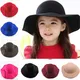 2017 new Vintage Retro Kids Child Boy Girl Hats Fedora polyester Felt Crushable Wide Brim Cloche