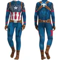 Captain America Jumpsuits Cosplay Halloween Costume Adult Kids Long Sleeve Bodysuit Superhero