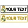 Custom Football Logo Madrid Name Tags Patch Bestickt Eisen auf Sichern Haken Sichern