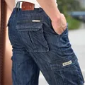 Cargo Jeans Men Big Size 29-40 42 Casual Military Multi-pocket Jeans Male Clothes New High Quality