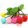 30Pcs/lot felt ball cherry appliques for hair clip accessories cherry appliques for glove clothing