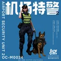 OceanCosmos miniatures Original Airport Security Unit 2 Hong Kong police girl Dog Resin