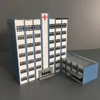 1/87 ho 1/n Gebäude modell moderne Stadt Krankenhaus Gebäude Zug szene Miniatur Sand Tisch