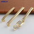 24K Real Gold Sliver Crystal Drawer Cabinet Pulls Kitchen Handles Diamond Wine Wardrobe Decotation