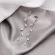 Heiße Neue Silber Farbe Nadel Willow Blatt Clip Ohrringe Modeschmuck Temperament Einfache Lange