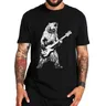 Retro Bär spielt Bassgitarre T-Shirt Katzen Gitarre Gitarrist Musik liebhaber Tops 100% Baumwolle