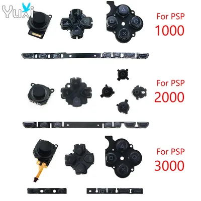YuXi Schwarz Links Rechts Home Start Tastatur Set Tasten Kit Ersatz für PSP 1000 2000 3000 Analog Image