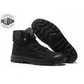 PALLADIUM Pallabrouse All Black Sneakers Men High-top Military Ankle Boots Canvas Casual Shoes Men