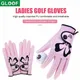 GLOOF 1Pair Women Golf Gloves Pink Ladies Right Hand Left Hand Allweather Grip Golf Gloves Set