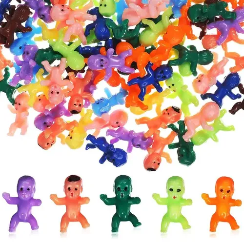 100 Stück kleine Mini-Babys Dekor Kuchen Plastik puppen winzige Baby figuren kleine Statuen