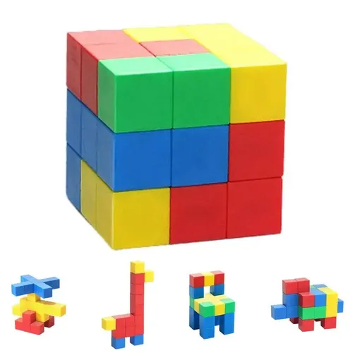 32 Stück magnetische Bausteine Montessori Bau Spielzeug und Blöcke Kinder DIY Montessori Lernspiel