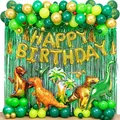 97/102pcs Dinosaur Birthday Party Decoration Dinosaur Balloons Arch Garland Kit Happy Birthday Air