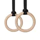 28/32mm Wood Gymnastic Rings w/ Adjustable Buckles 4.5m Straps for Kids Adults Home Gym Fitness Pull