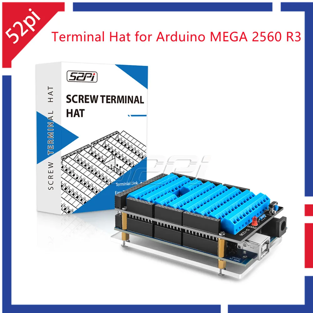 Neu! 52Pi Terminal Hat für Arduino MEGA 2560 R3 Arduino Hat Reset Button und LED-Anzeige Image