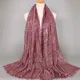 Große Größe Glitter Viskose Schal Hijab Schals einfarbig Silber Schall dämpfer glänzend Punkt Wrap