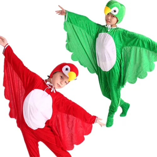 Halloween Cosplay Kostüme für Kinder Tier Cartoon Vogel Papagei Overall Kopfbedeckungen Batwing