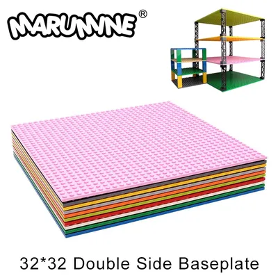Marumine 32 x 32 doppelseitige klassische Grundplatte, MOC-Blöcke, Bauteile, Grundplatte 3811, kompatibel für den Hausstadtbau Image