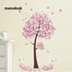 Rosa schmetterling Blume Baum Wand Aufkleber Decals Mädchen Frauen Blume Wandbild Vinyl Tapete Home