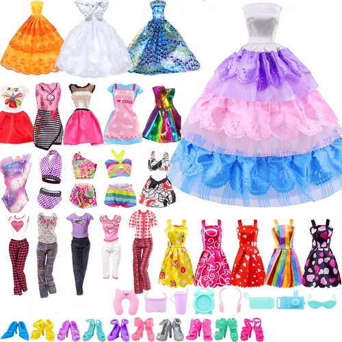 47 Itmes Mode Günstige Barbies Puppe Kleidung Puppe Zubehör Lot Puppe Häuser Spielzeug Geschenk