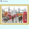 Freude Sonntag London Straßenszene Muster Kreuz stich Stickerei Kit Aida 14ct 16ct 11ct weiß