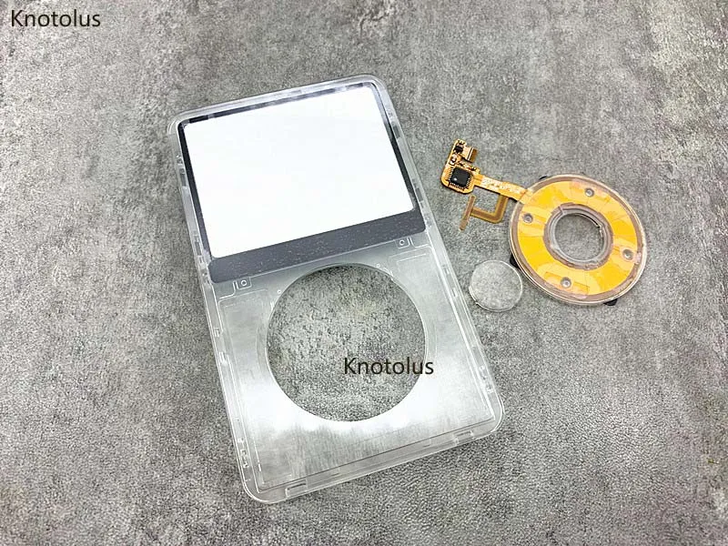 Klare, transparente Kunststoff-Frontblende, Gehäuseabdeckung, Clickwheel Center Button für iPod 5. Video, 30 GB, 60 GB, 80 GB Image