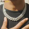 2024 Frauen Herren vereist große schwere klobige 19mm kubanische Halskette Hip Hop Rapper Silber Farbe Mode Zirkonia cz coolen Schmuck