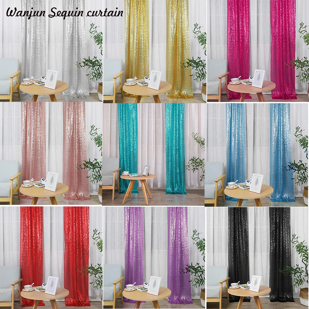 Farbige Pailletten Hintergrund Vorhang Rose Gold Glitter Hintergrund Vorhang für Hochzeit Geburtstag Weihnachten Baby Shower Party Dekoration Image