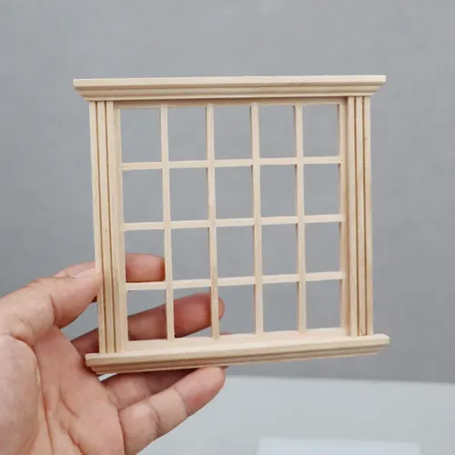 Antike Puppenhaus Mini Fenster rahmen quadratische Fenster Modell Möbel Zubehör für Puppenhaus Dekor