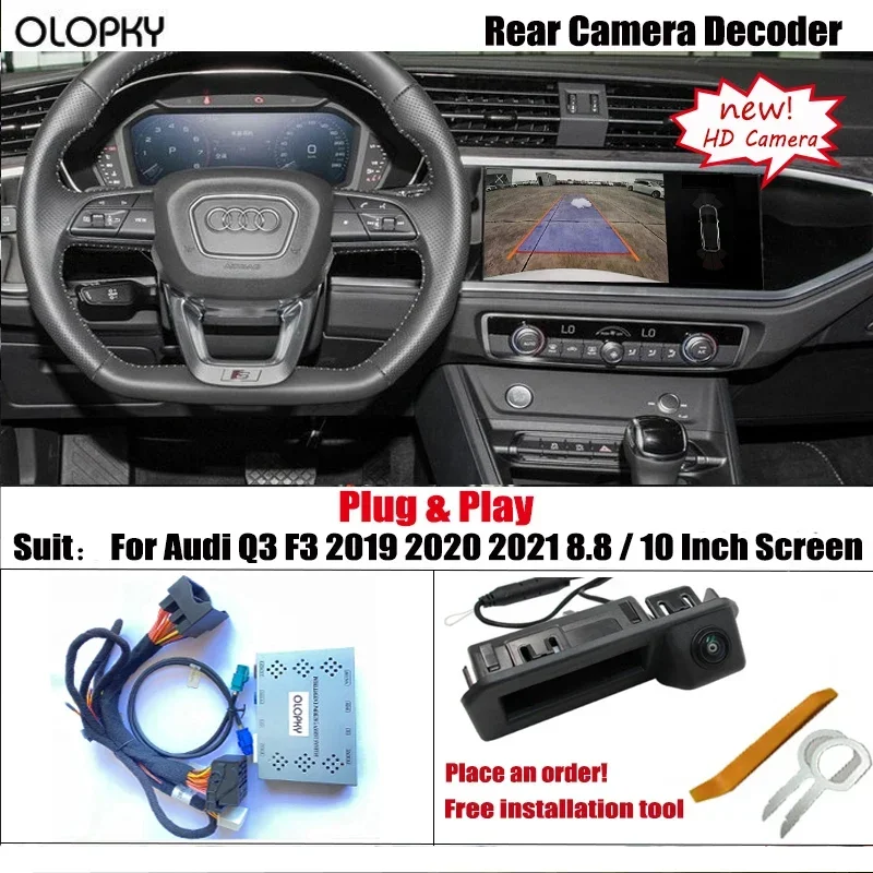 Rückfahrkamera für Audi Q3 F3 2019 2020 2021 8,8/10 Zoll Bildschirm OEM-Bildschirm Kein codiertes Upgrade erforderlich Vorder-Rückfahrkamera Image