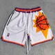 MM MASMIG Weiß Sun Printed Basketball Shorts mit Zipper Taschen Devin Booker Straße Stil Sport Hosen